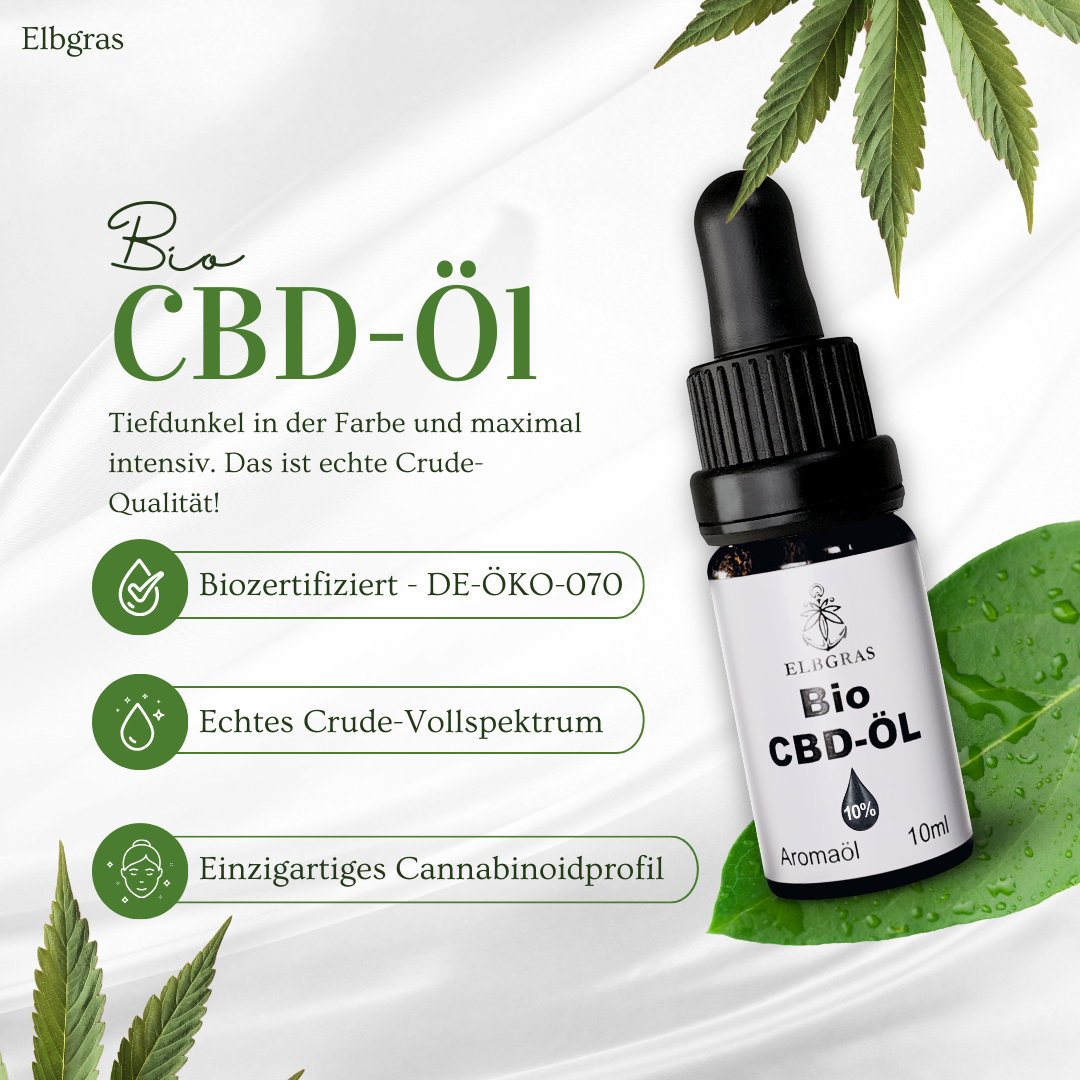 Elbgras Bio-CBD-Öl 10% Crude-Vollspektrum