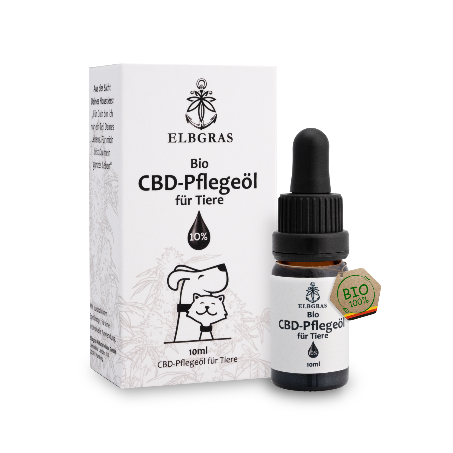 Elbgras Bio CBD-Öl für Tiere 10%